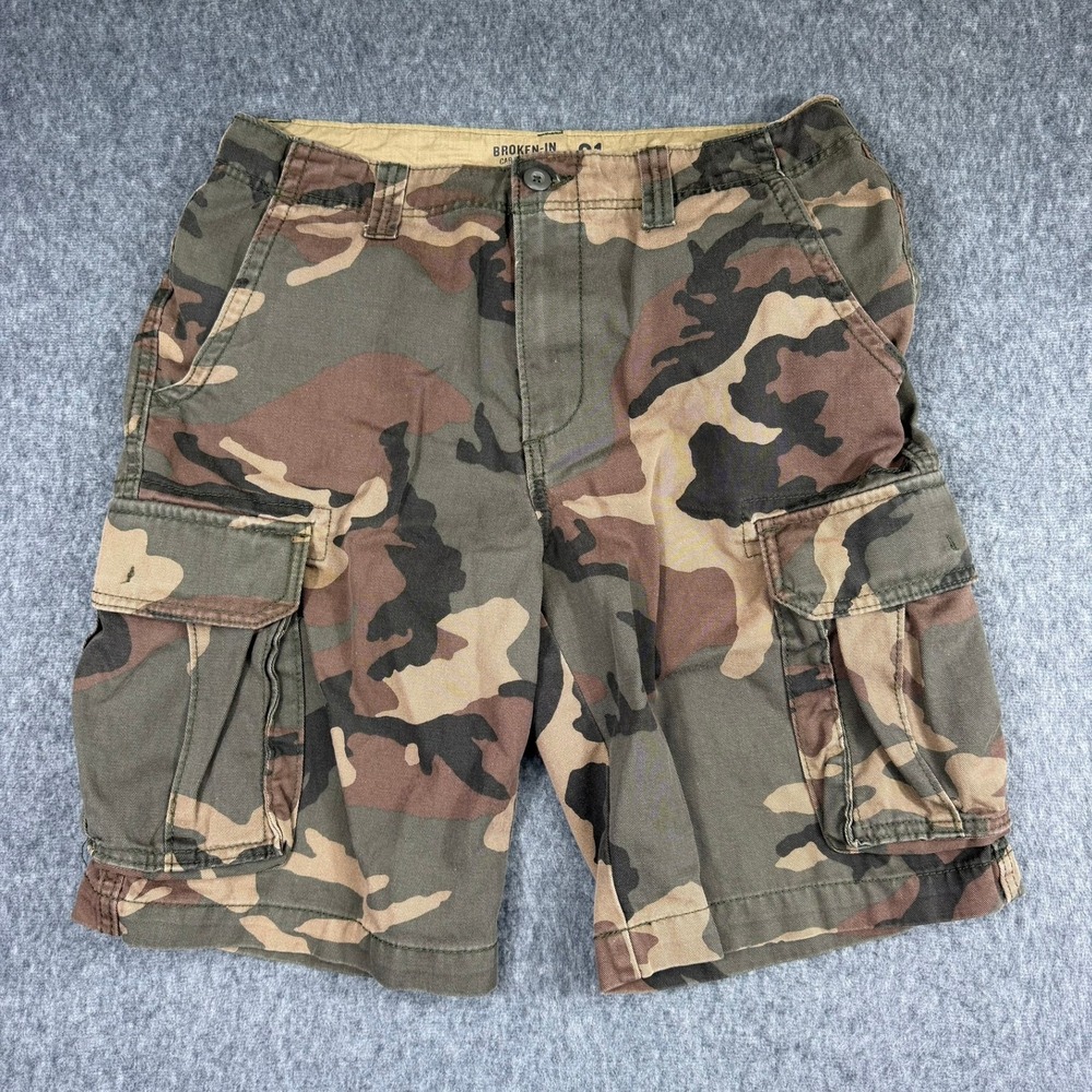 Old Navy Cargo Shorts Mens 31 Camo Broken-In Classic Favorite Khakis Camouflage